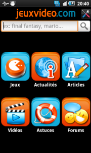 application jeux video sur android