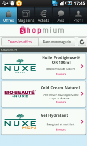 Application Shopmium sur Android