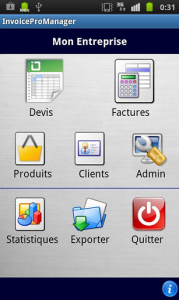 Application Invoice Pro Manager sur Android
