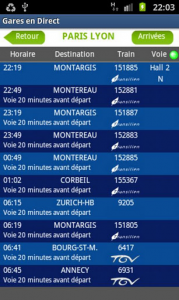 Gares en Direct application android
