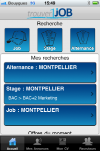 trouver un job application android