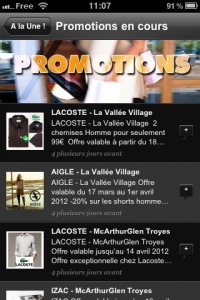 Promos Démarques est l'application iPhone du Shopping Discount