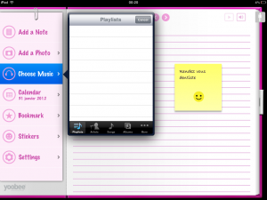 Application My Secret Diary sur iPad