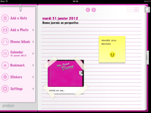 Application My Secret Diary sur iPad