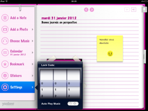 Application My Secret Diary sur iPad