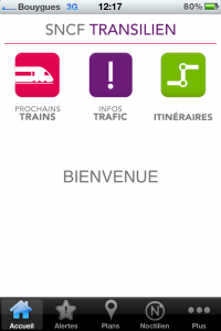 application iphone SNCF Transilien