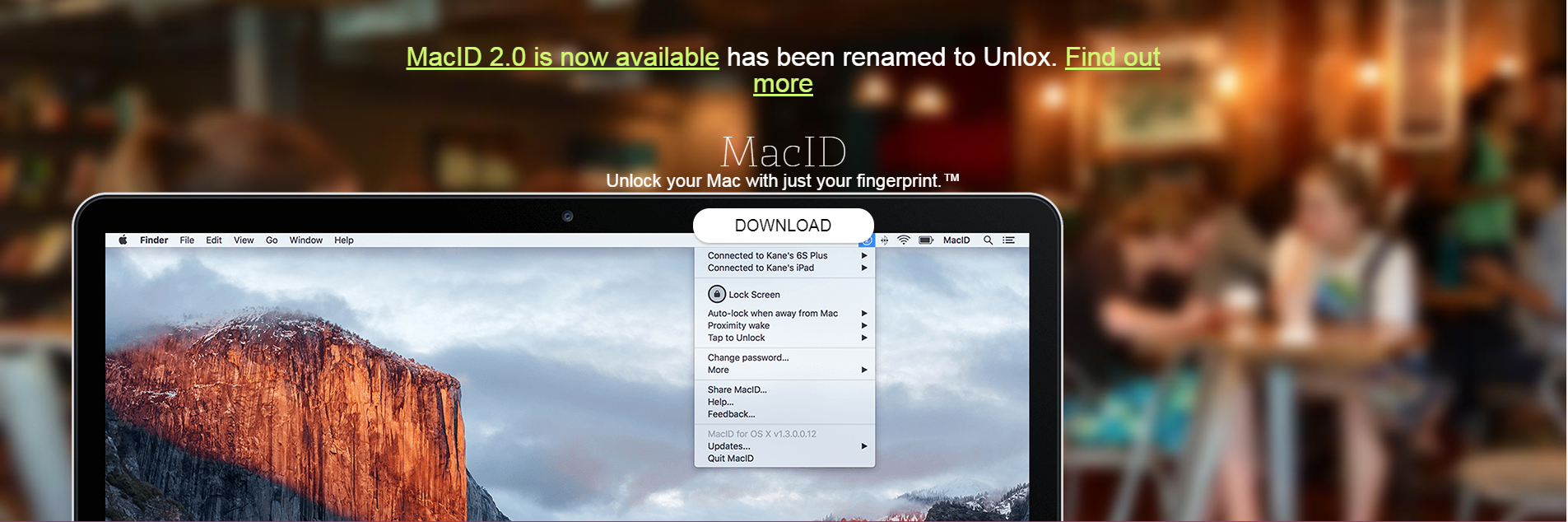 Application MacId use Touch ID sur votre smartphone Apple