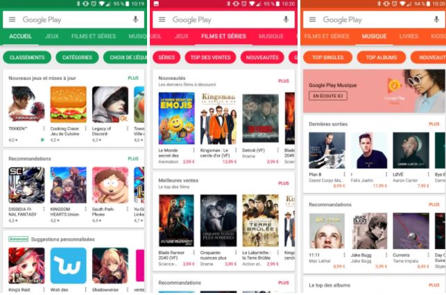 Google Play Store ancien design