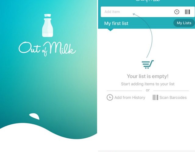 Out of Milk application mobile liste courses