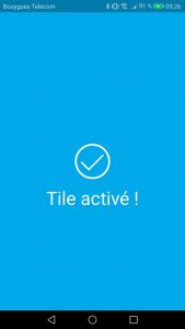 Tile application mobile activée